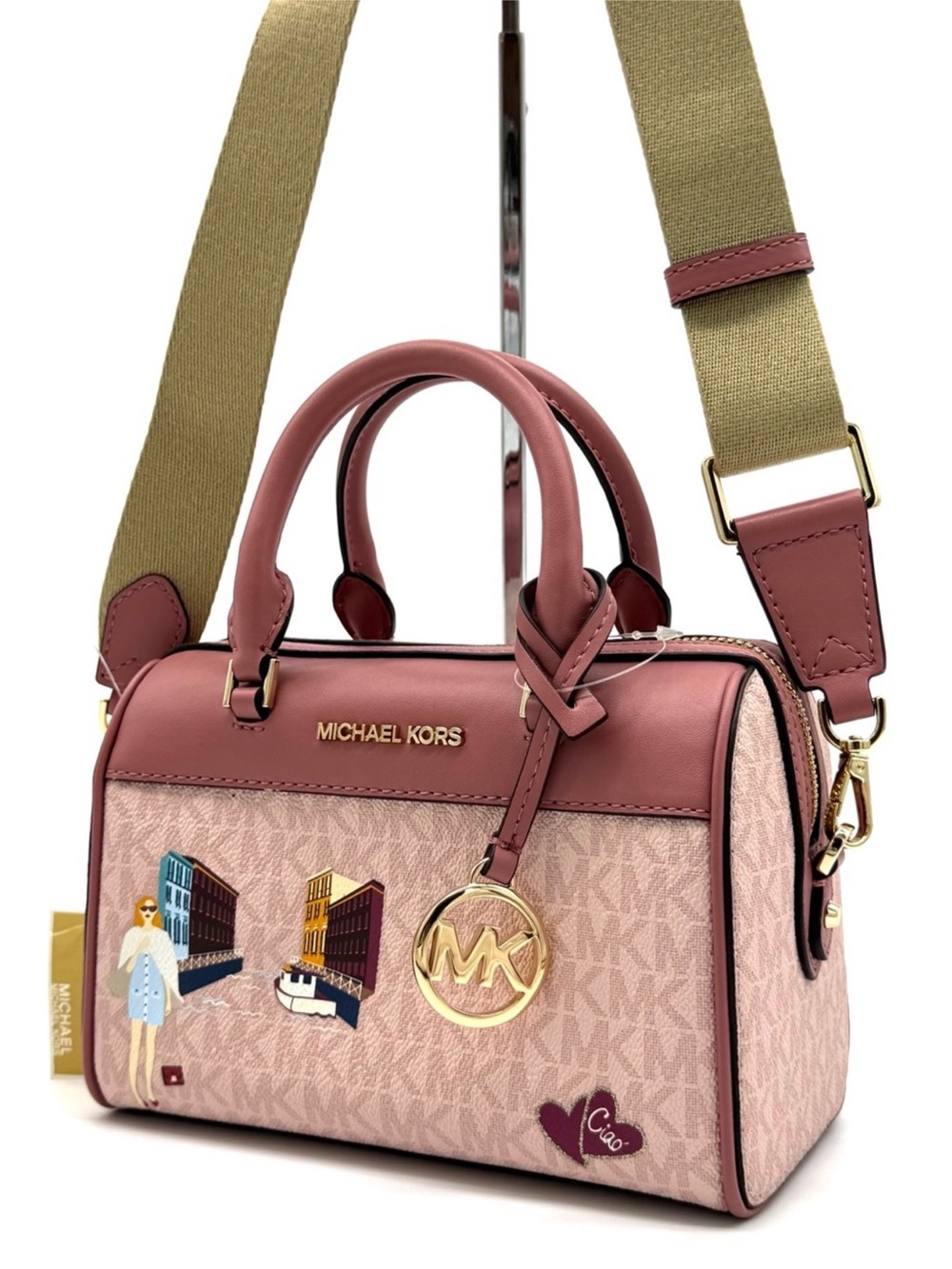 Michael Kors XS Jet Set Travel Girl Duffle Crossbody Bag Powder Blush